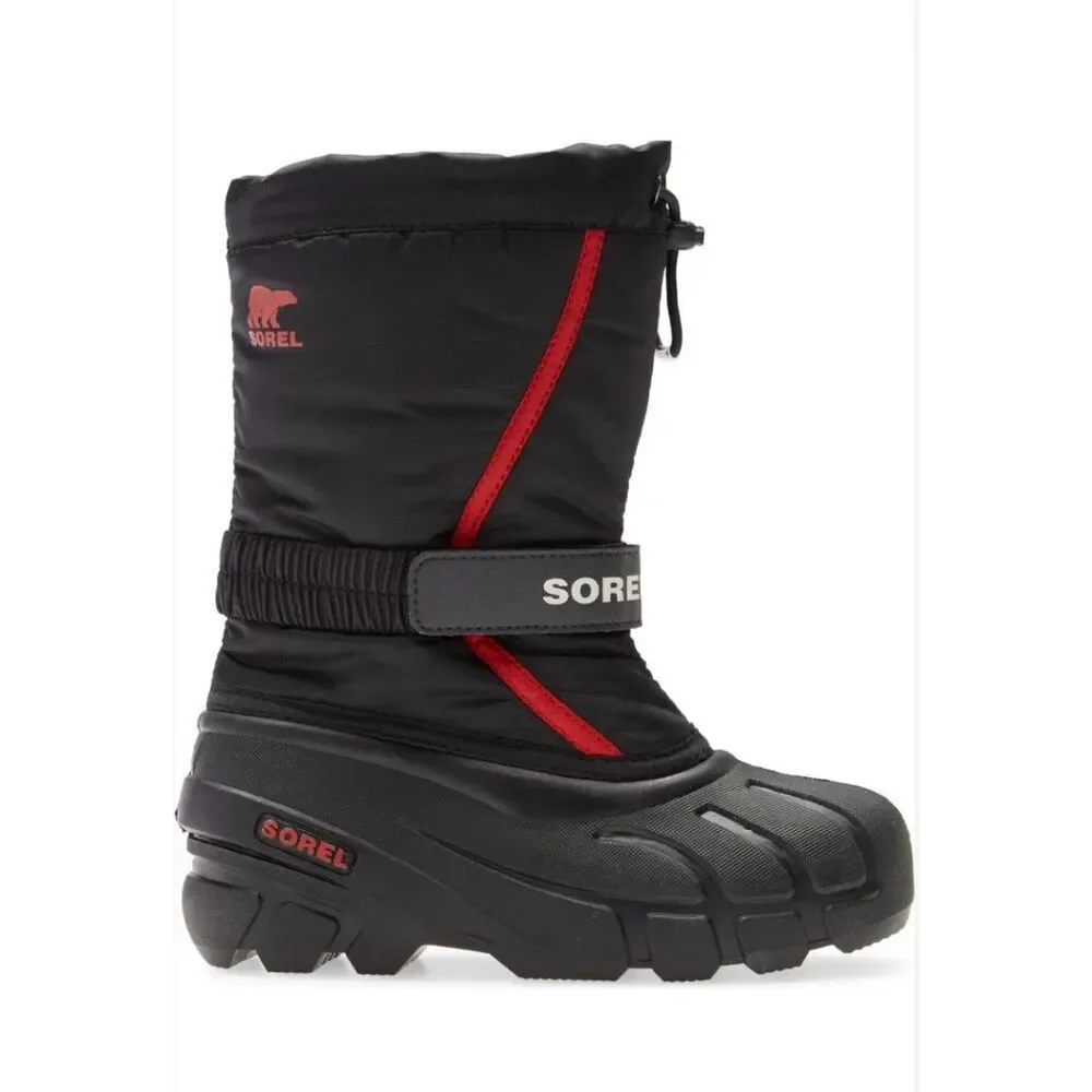 Sorel Winter Snow Boots Black Red Waterproof Thermal Size 6 Women